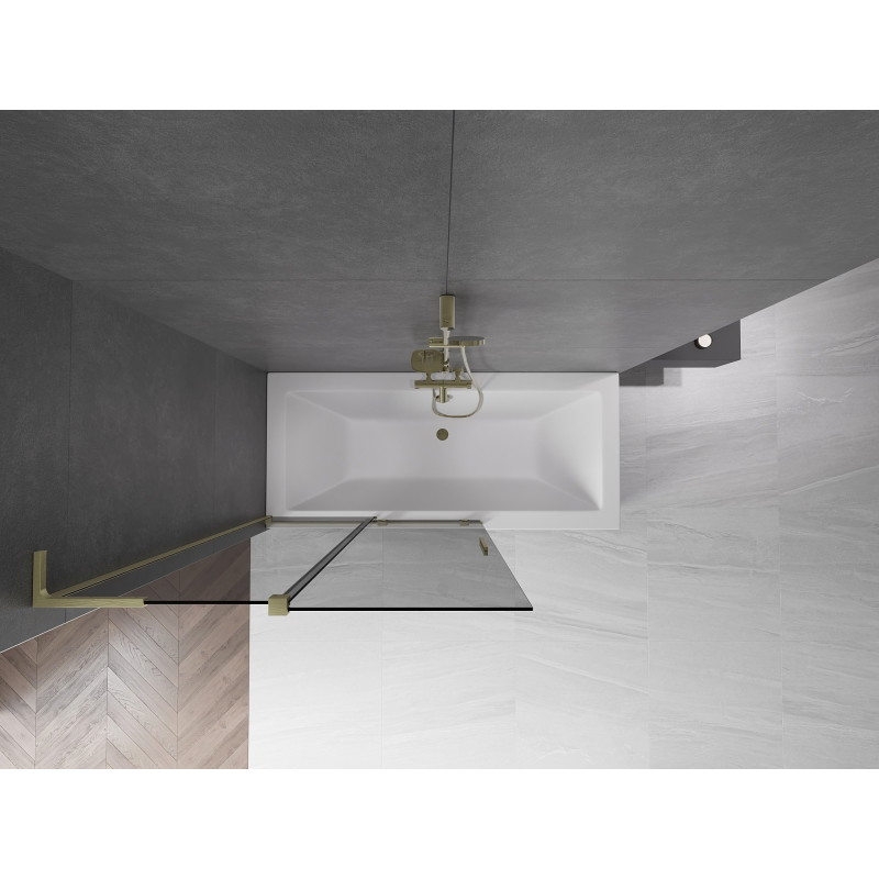Mexen Velar L vanniseina 2-osaline lükanduks 110 x 150 cm, grafiit, harjatud kuld - 896-110-003-41-55