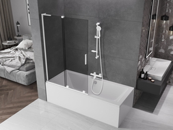 Mexen Velar L sliding bath screen, 2-panel, 110 x 150 cm, graphite, white - 896-110-003-41-20