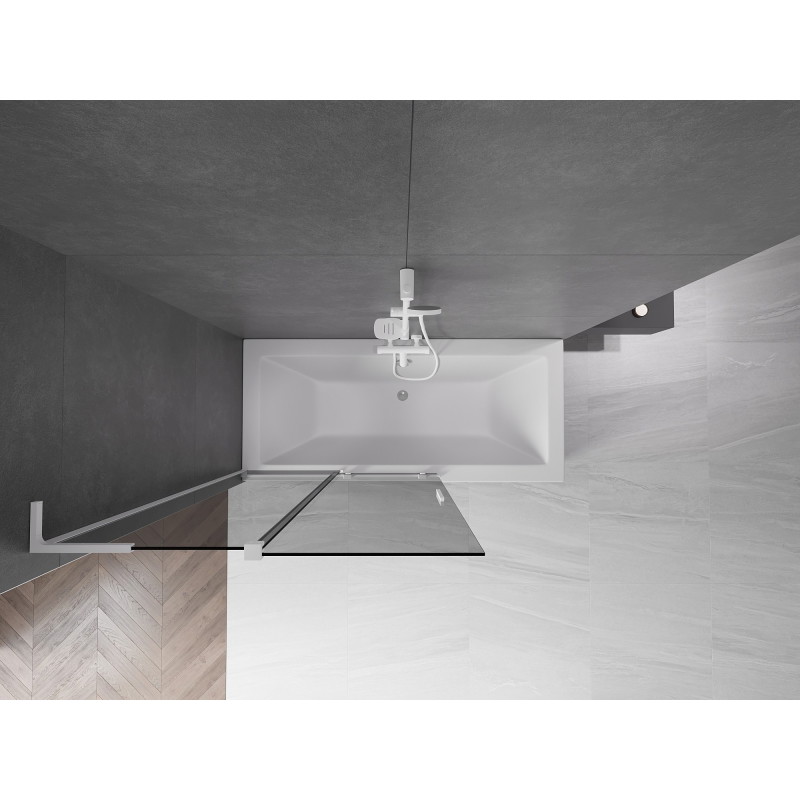 Mexen Velar L vannitoa ekraan 2-tiivaline lükand 110 x 150 cm, grafiit, valge - 896-110-003-41-20