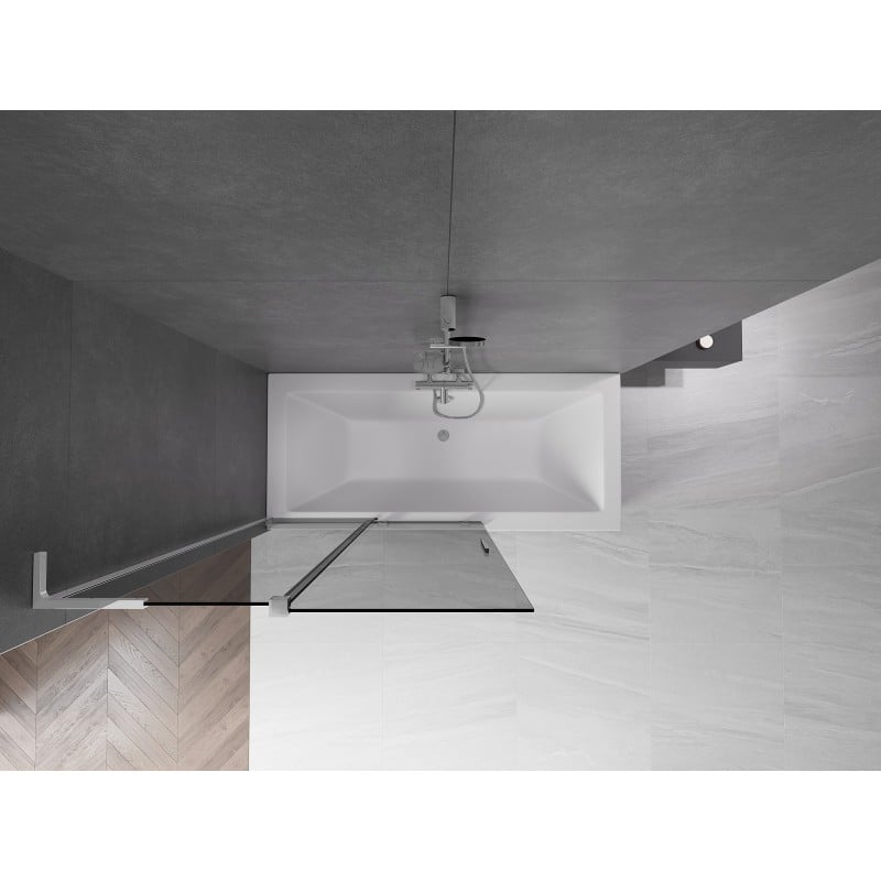 Mexen Velar L mampara de ducha de 2 hojas corredera 110 x 150 cm, grafito, cromo - 896-110-003-41-01