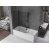 Mexen Velar L parawan nawannowy 2-skrzydłowy rozsuwany 120 x 150 cm, grafit, gun gray szczotkowany - 896-120-003-41-66