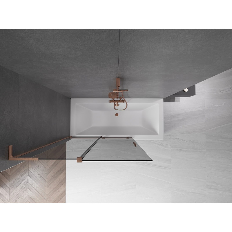 Mexen Velar L vannitoaukse sein 2-osaline lükanduks 120 x 150 cm, grafiit, harjatud vask - 896-120-003-41-65