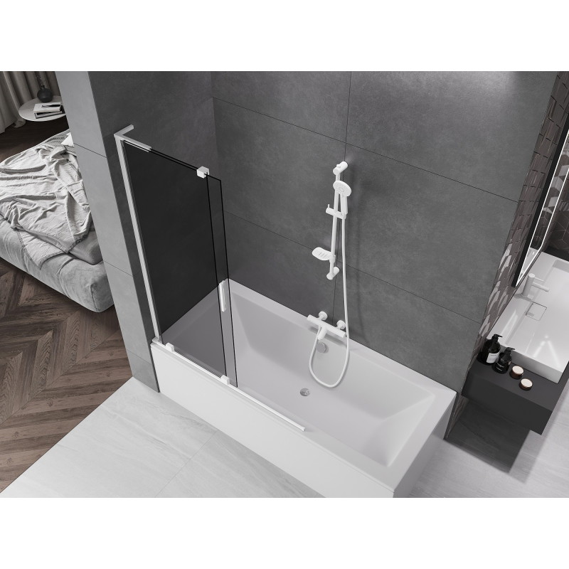 Mexen Velar L vannitoaukse ekraan 2-osaline liuglev 120 x 150 cm, grafiit, valge - 896-120-003-41-20