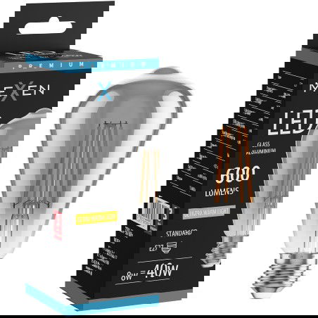 Mexen Vintis LED filament žarnica E27, ST64, 8W, topla - 2200K, 600 lm, dimljena - L152-E27-0822-70