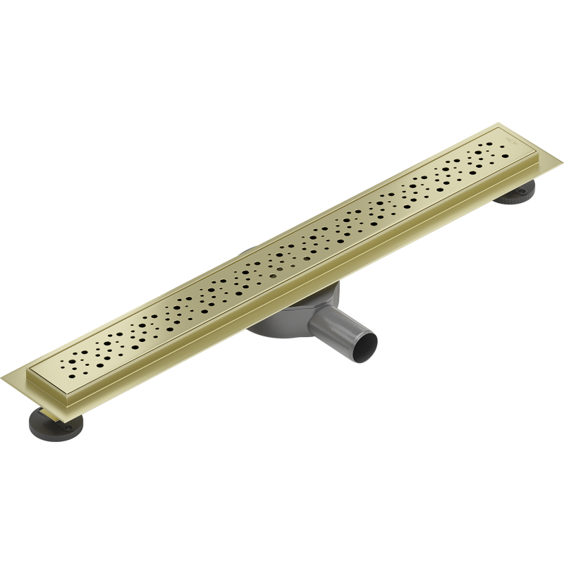 Mexen Flat 360° M12 70 cm Rotating Linear Drain, Brushed Gold - 1A21070-40