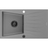 Mexen Cesar granitdiskbänk 1-fack med avrinning 775 x 470 mm, grå, svart sifon - 6514771010-71-B