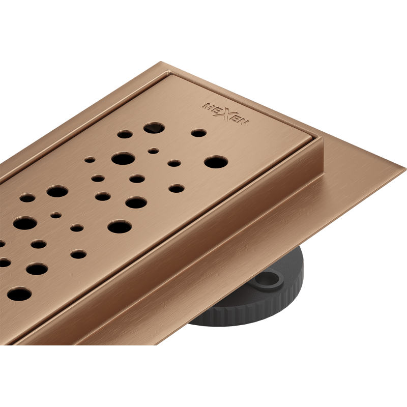 Mexen Flat M12 odpływ liniowy 90 cm, miedź szczotkowana - 1C21090-15