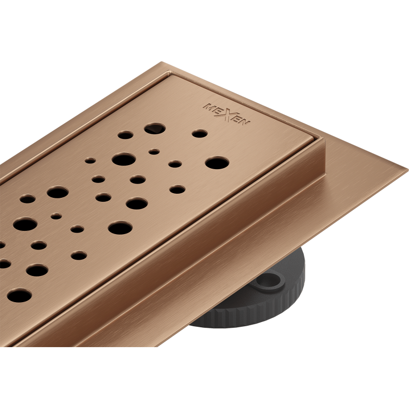 Mexen Flat 360° M12 scarico lineare rotante 90 cm, rame spazzolato - 1C21090-40