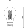 Mexen Vintis LED filament bulb E27, A60, 12W, Warm - 2700K, 1125 lm, amber - L150-E27-1227-50