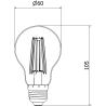 Mexen Vintis LED-filamentlampa E27, A60, 12W, Varm - 2700K, 1125 lm, amber - L150-E27-1227-50