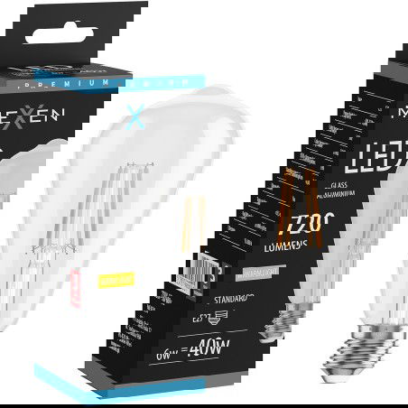 Mexen Vintis LED nitka žarnica E27, ST64, 6W, Topla - 2700K, 720 lm, prozorna - L152-E27-0627-00