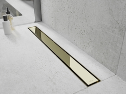 Mexen Flat 360° M13 rotating linear drain 2-in-1 80 cm, gold - 1510080-40