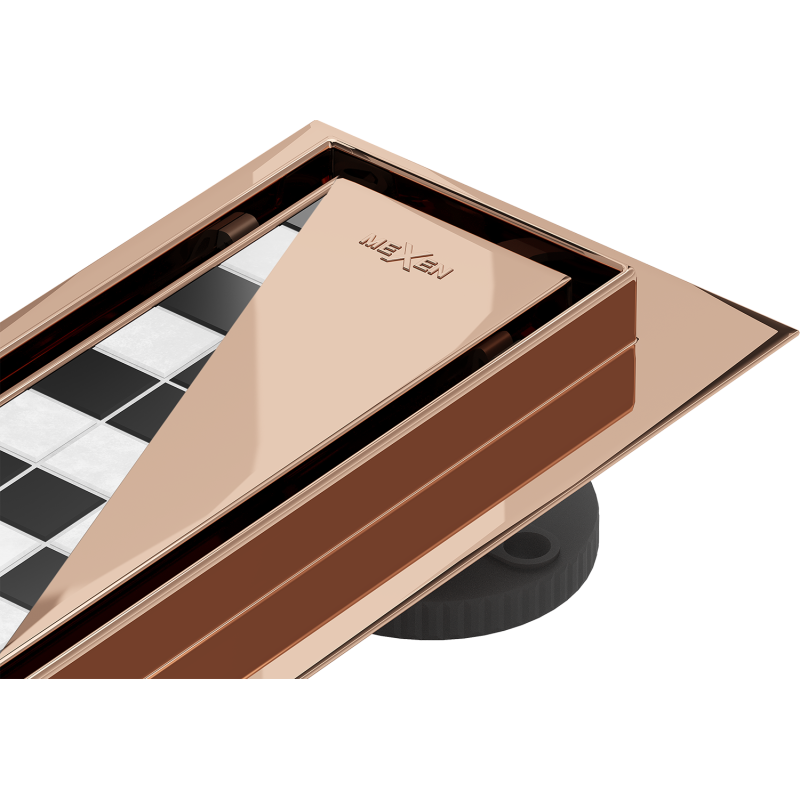 Mexen Flat M13 Linear Drain 2-in-1 90 cm, Rose Gold - 1610090-15