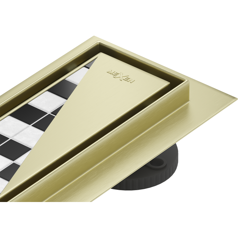 Mexen Flat 360° M13 Drehbarer Linienablauf 2-in-1 50 cm, gebürstet gold - 1A10050-40