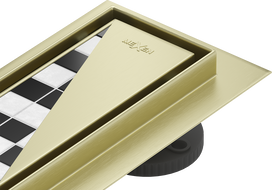 Mexen Flat M13 Linienablauf 2in1 50 cm, gebürstetes Gold - 1A10050-15