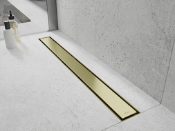 Mexen Flat M13 γραμμική αποχέτευση 2 σε 1 110 cm, χρυσό βουρτσισμένο - 1A10110