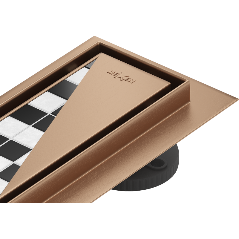 Mexen Flat M13 linear drain 2-in-1 120 cm, brushed copper - 1C10120