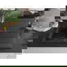 Mexen Cesar Granitspüle 1-beckig mit Ablauffläche 775 x 470 mm, schwarz/silber metallic, schwarzer Siphon - 6514771010-73-B