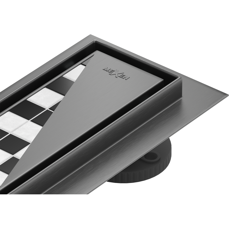 Mexen Flat 360° M13 Drehbarer Linienablauf 2in1 70 cm, gebürstetes Gun Grey - 1E10070-40