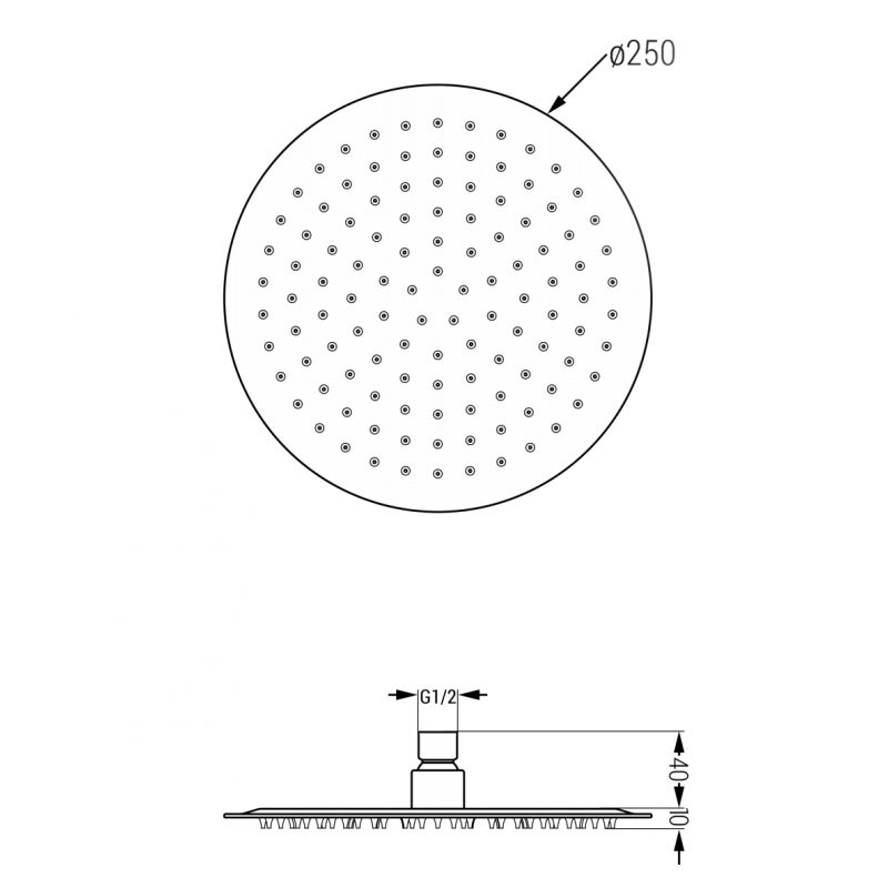 Mexen Slim deszczownica 25 cm, grafit - 79225-66