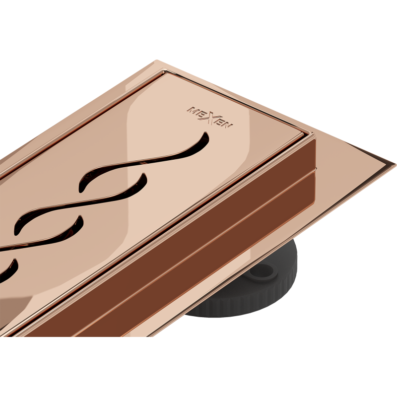 Mexen Flat 360° M18 rotary linear drain 100 cm, rose gold - 1623100-40