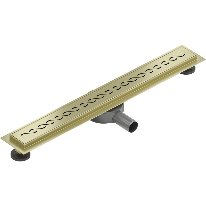 Mexen Flat 360° M18 Rotating Linear Drain 60 cm, Brushed Gold - 1A23060-40