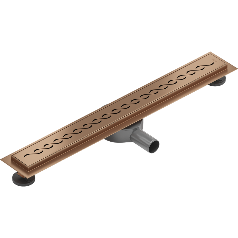Mexen Flat 360° M18 60 cm Rotating Linear Drain, Brushed Copper - 1C23060-40