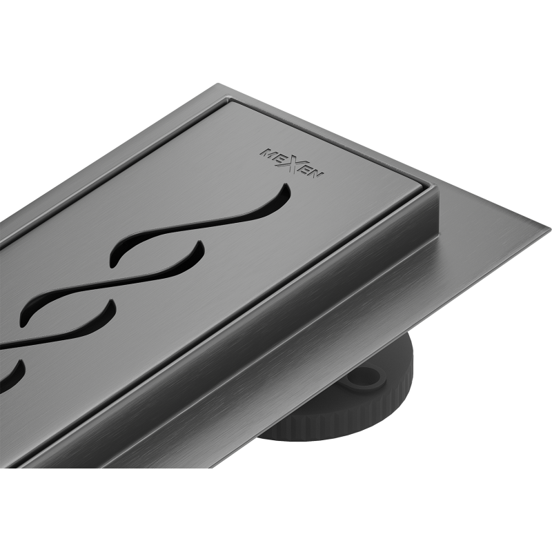 Mexen Flat 360° M18 50 cm Rotating Linear Drain, Gun Gray Brushed - 1E23050-40