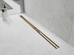 Mexen Flat 360° Slim rotating linear drain 100 cm, gold - 1541100