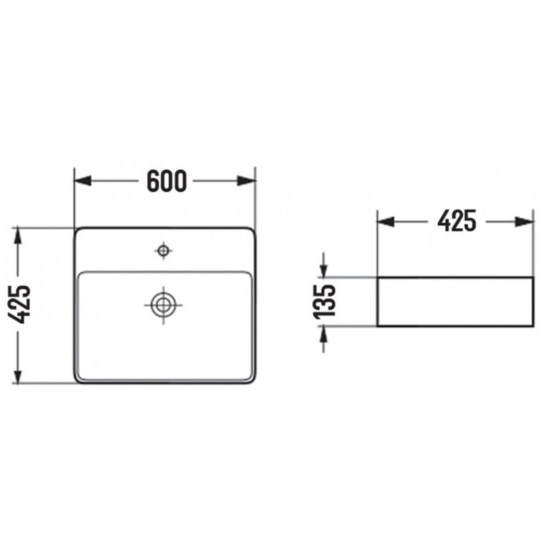 Mexen Lara countertop washbasin 60 x 42 cm, white - 21166000