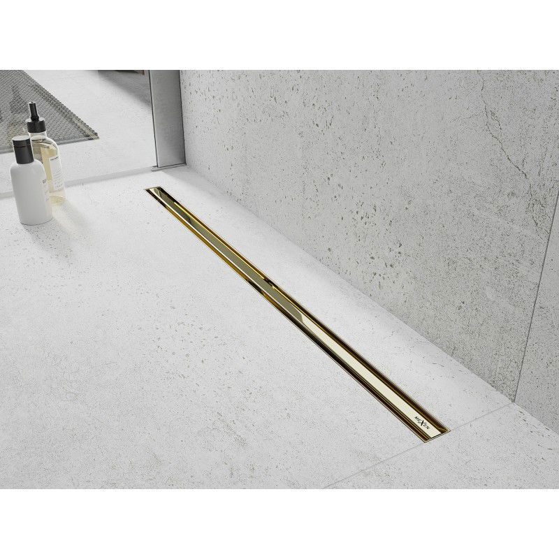 Mexen Flat 360° Slim drain linéaire pivotant 140 cm, doré - 1541140