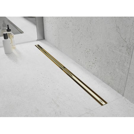 Mexen Flat 360° Slim draingoot lineair draaibaar 50 cm, goud - 1541050