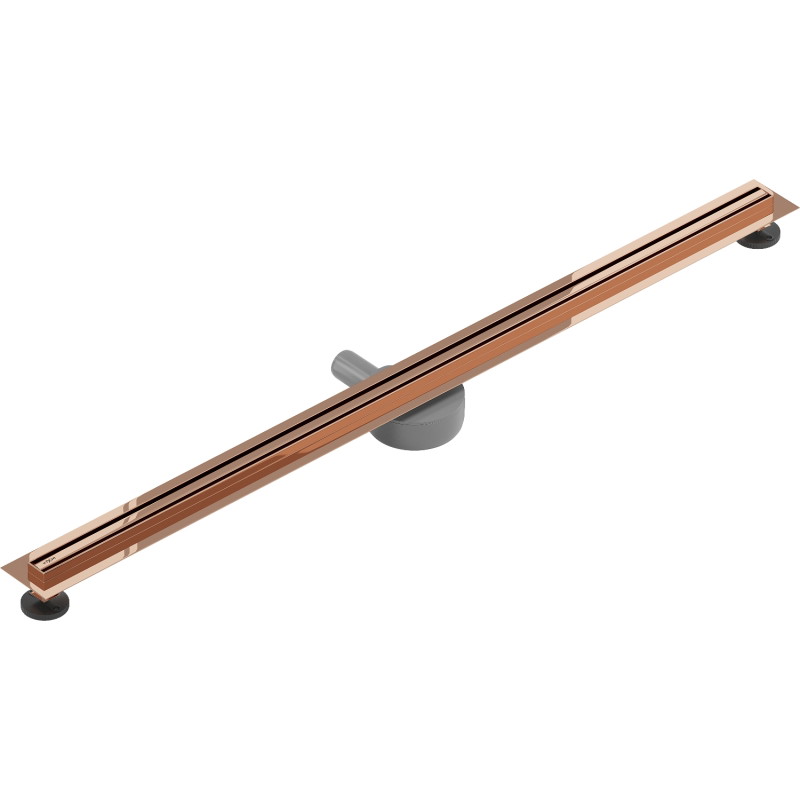 Mexen Flat 360° Slim pööratav jooneline äravool 130 cm, roosa kuld - 1641130