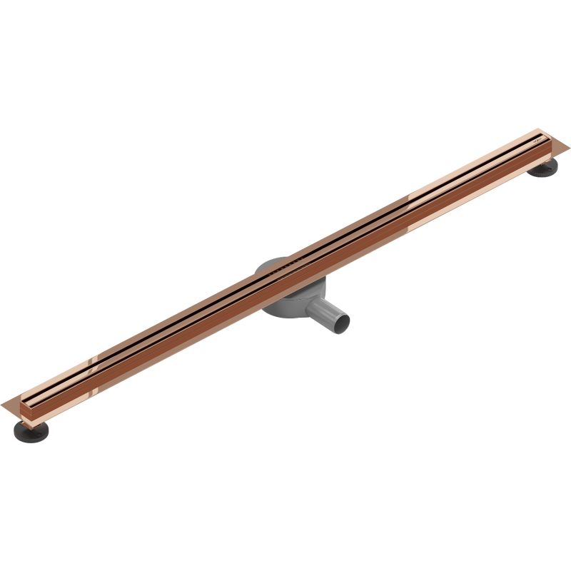 Mexen Flat 360° Slim Rotary Linear Drain 130 cm, Rose Gold - 1641130