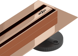 Mexen Flat 360° Slim rotējoša līnijas noteka 150 cm, rozā zelts - 1641150