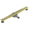 Mexen Flat 360° Slim caniveau linéaire pivotant 50 cm, or brossé - 1A41050