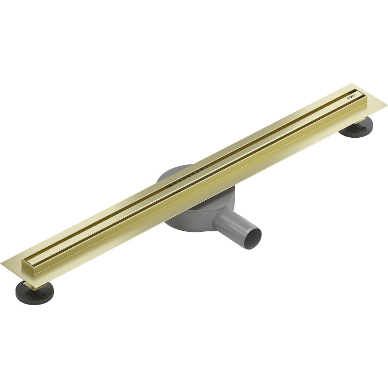 Mexen Flat 360° Slim pöörlev jooneline äravool 60 cm, harjatud kuldne - 1A41060