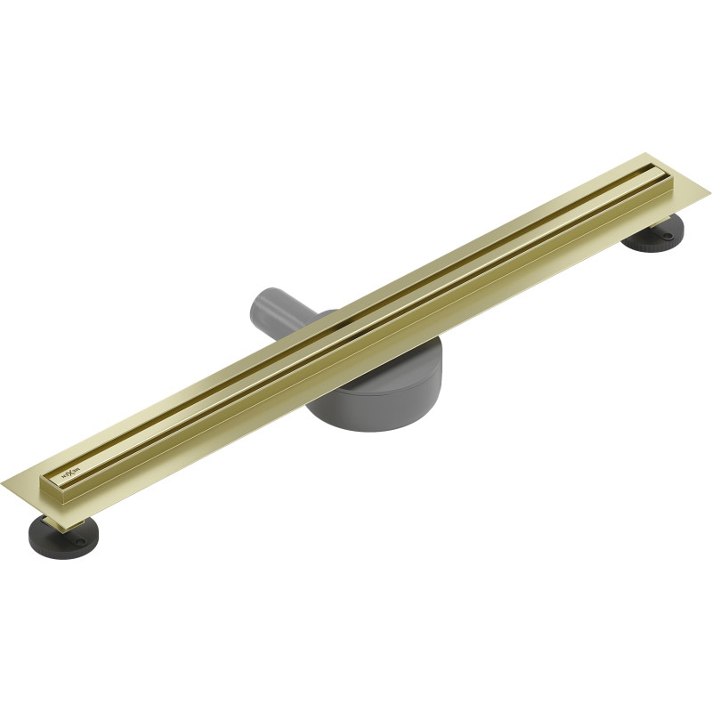 Mexen Flat 360° Slim pöörlev jooneline äravool 60 cm, harjatud kuldne - 1A41060