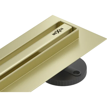Mexen Flat 360° Slim scarico lineare rotante 60 cm, oro spazzolato - 1A41060