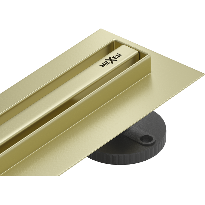 Mexen Flat 360° Slim odpływ liniowy obrotowy 100 cm, złoty szczotkowany - 1A41100