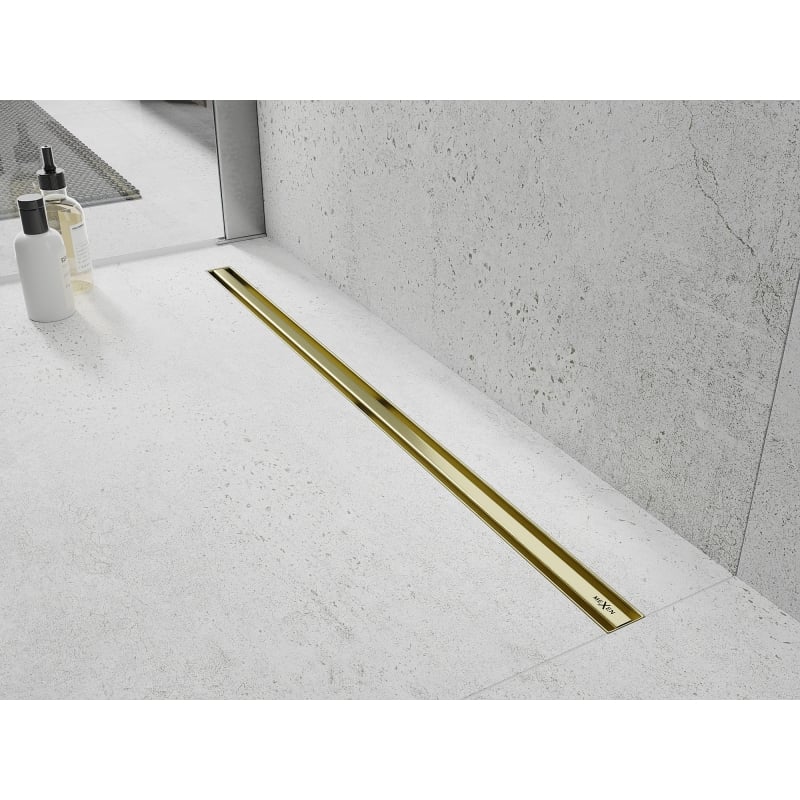 Mexen Flat 360° Slim pööratav jooneline äravool 100 cm, harjatud kuldne - 1A41100