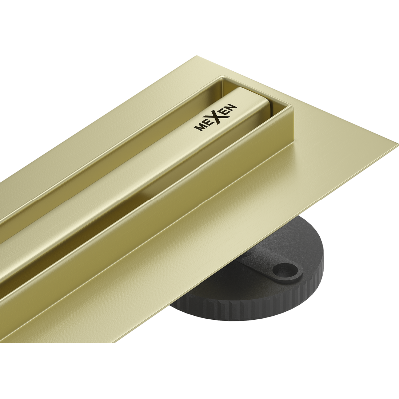 Mexen Flat 360° Slim odpływ liniowy obrotowy 120 cm, złoty szczotkowany - 1A41120