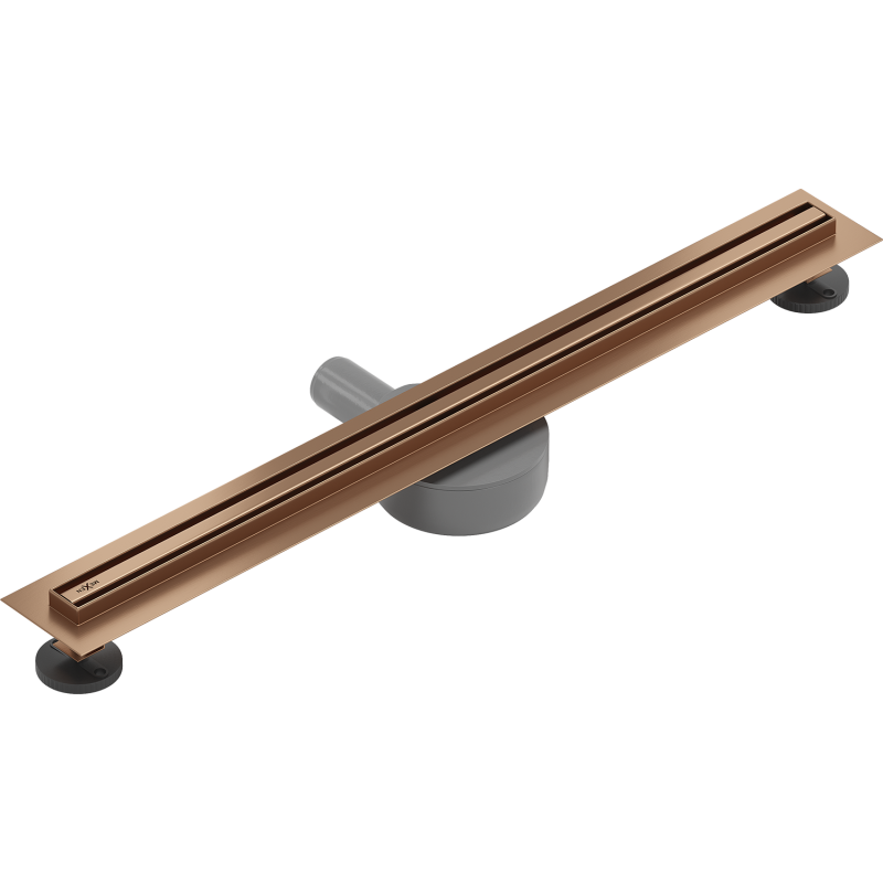 Mexen Flat 360° Slim 50 cm Rotational Linear Drain, Brushed Copper - 1C41050