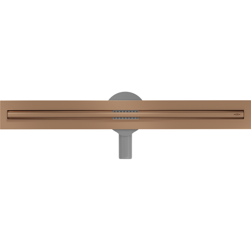 Mexen Flat 360° Slim 50 cm Rotational Linear Drain, Brushed Copper - 1C41050