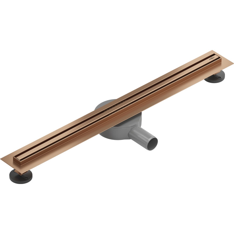 Mexen Flat 360° Slim pööratav jooneline äravool 60 cm, harjatud vask - 1C41060