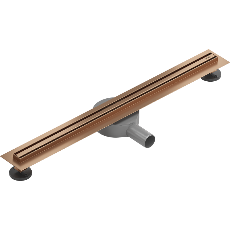 Mexen Flat 360° Slim roterende lineaire afvoer 60 cm, geborsteld koper - 1C41060