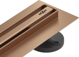 Mexen Flat 360° Slim ralo linear rotativo 70 cm, cobre escovado - 1C41070