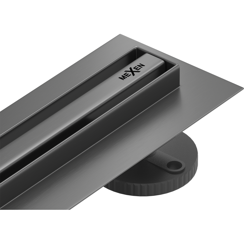 Mexen Flat 360° Slim Rotierende Linienentwässerung 110 cm, gebürstetes Gun Gray - 1E41110