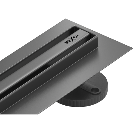 Mexen Flat 360° Slim rotary linear drain 140 cm, brushed gun gray - 1E41140