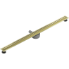 Mexen Flat 360° Slim pöörlev jooneline äravool 130 cm, harjatud kuldne - 1A41130